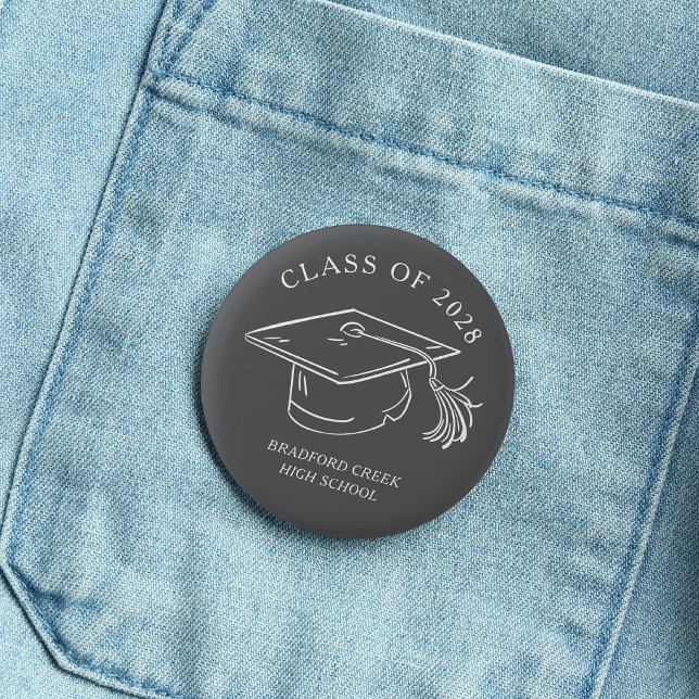 Moderne Abschlusskappen-Doodle-Klasse des Abschlus Button (Von Creator hochgeladen)
