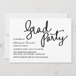 Moderne Absolvent-Party-Typografie Stripes Muster Einladung