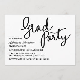 Moderne Absolvent-Party-Typografie Stripes Muster Einladung