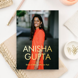 Moderne Absolventenfolie-Abschlussankündigung Einl Folieneinladung