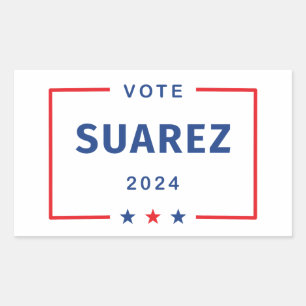 Moderne Abstimmung Francis Suarez 2024 Sternenkart Rechteckiger Aufkleber