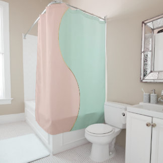 Moderne Abstract Blush Pink Mint Kollektion Duschvorhang