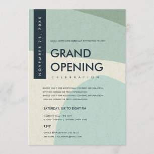 MODERNE ABSTRACTE KUNST AQUA-BLAU GRAND-OPENING-EV EINLADUNG