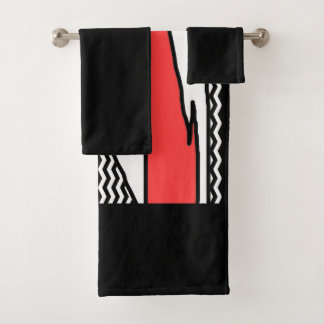 MODERNE ABSTRAIT GÉOMÉTRIQUE ROUGE NOIR BLANC