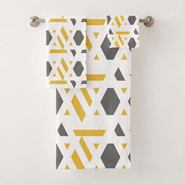 Moderne, abstrait, gris, moutarde jaune, blanc (En situation)