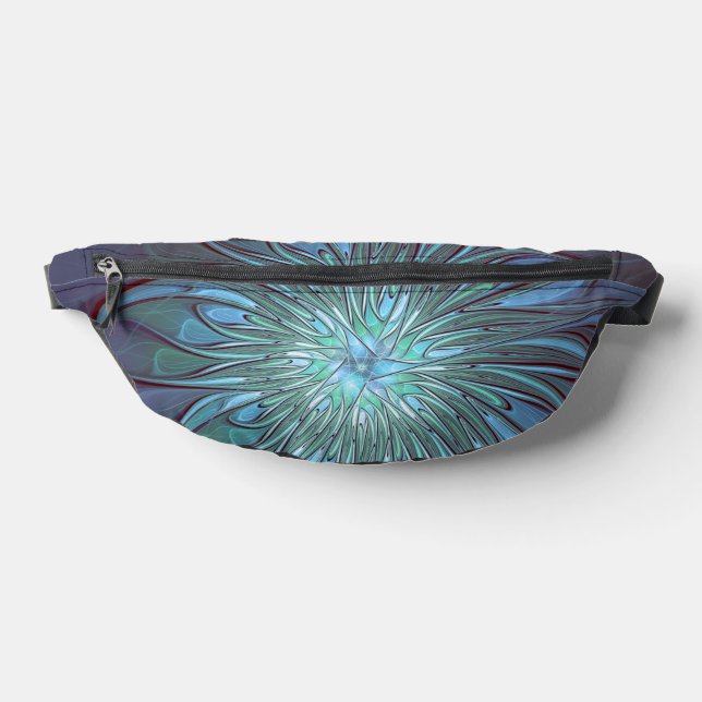 Moderne Abstrait tendance Fleur bleue Fractal Art (Poser)