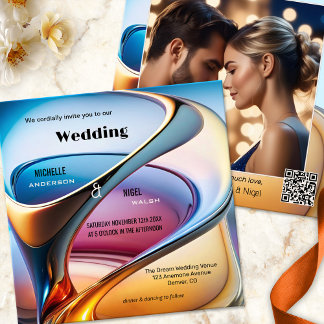 Moderne Abstrakt Art Foto Hochzeit Einladung