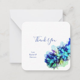 Moderne Abstrakt Blue & Turquoise Hochzeit Vielen Mitteilungskarte