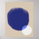 Moderne Abstrakt geometrische Formen Blau-beige-Wa Poster (Vorne)