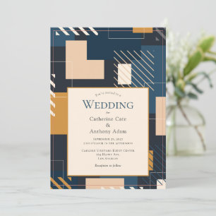 Moderne Abstrakt geometrische Hochzeit Einladung