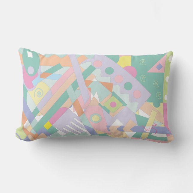 Moderne Abstrakt geometrische Muster Chic Trendy Lendenkissen (Vorderseite)