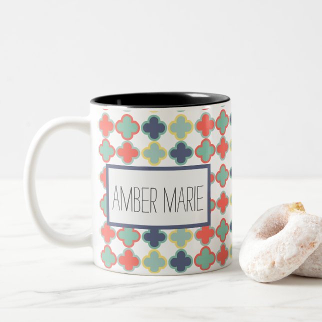 Moderne Abstrakt geometrische Muster Tasse (Mit Donut)