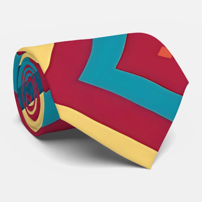 Moderne Abstrakt geometrische Neck Tie Krawatte (Gerollt)