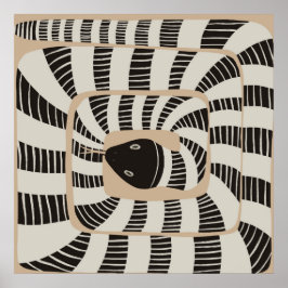 Moderne, Abstrakt gestreifte Bandschlange | Snake  Poster