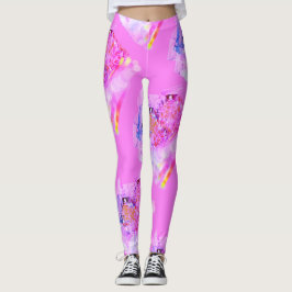 MODERNE abstrakt gezeichnet hellrosa-lila Leggings