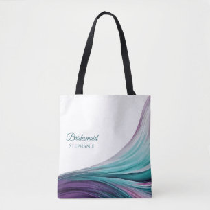 Moderne Abstrakt-Lila und Aquamarin-Bridesmäaid- Tasche