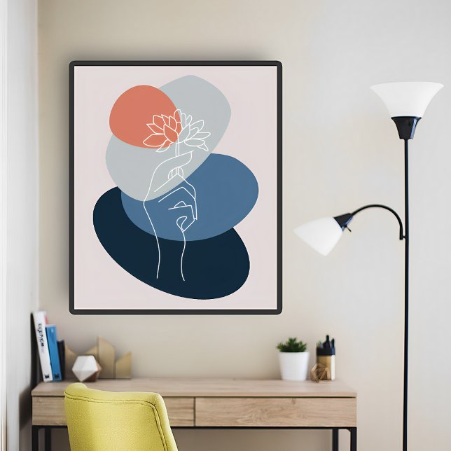 Moderne Abstrakt-minimalistische Holding-Blume Boh Poster (Von Creator hochgeladen)