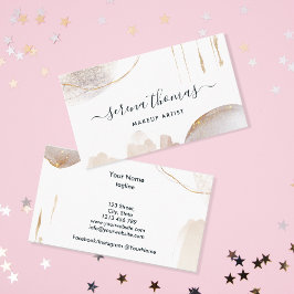 Moderne Abstrakt Signatur Blush Gold Aquarell Visitenkarte