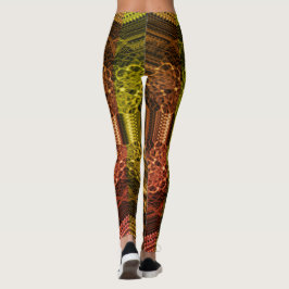 MODERNE abstrakt zeichnend in-gelb-hellbraunes Mos Leggings