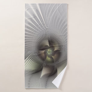 Moderne abstrakte 3D-Form Fraktal-Kunst Badehandtuch