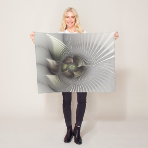 Moderne abstrakte 3D-Form Fraktal-Kunst Fleecedecke