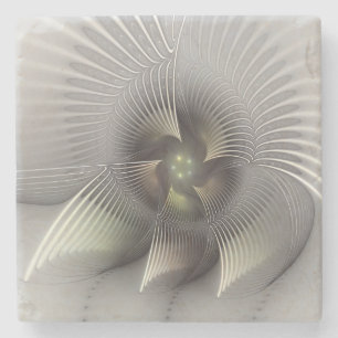 Moderne abstrakte 3D-Form Fraktal-Kunst Steinuntersetzer
