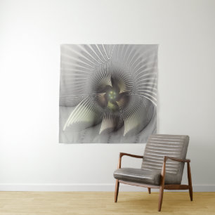 Moderne abstrakte 3D-Form Fraktal-Kunst Wandteppich