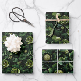 Moderne Abstrakte 3D-Formen, floral Geschenkpapier Set