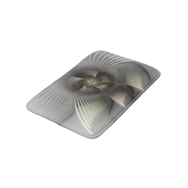 Moderne Abstrakte 3D Shape Fraktal Art Badematte (Schrägansicht)