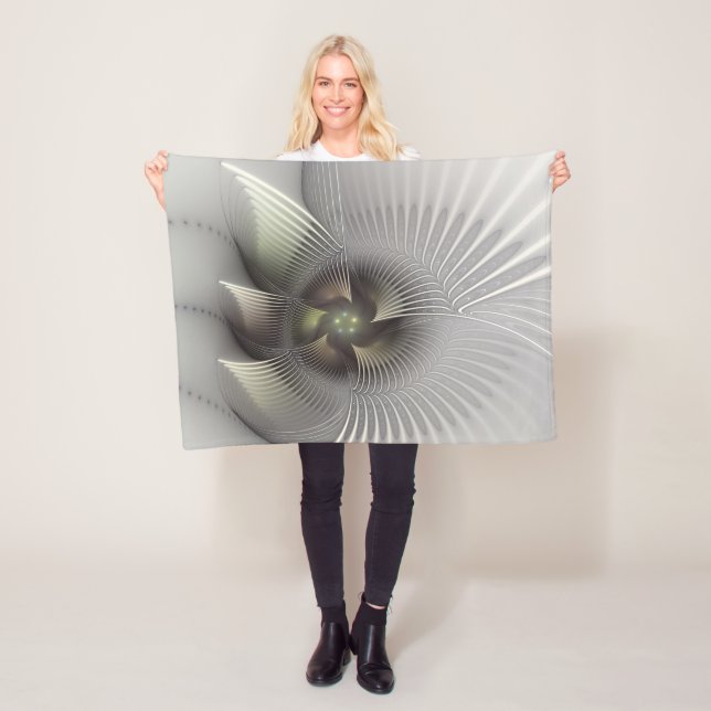 Moderne Abstrakte 3D Shape Fraktal Art Fleecedecke (Beispiel)