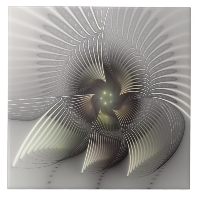 Moderne Abstrakte 3D Shape Fraktal Art Fliese (Vorderseite)