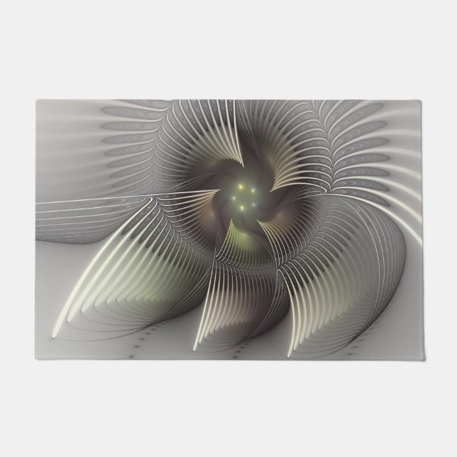 Moderne Abstrakte 3D Shape Fraktal Art Fußmatte (Vorderseite)