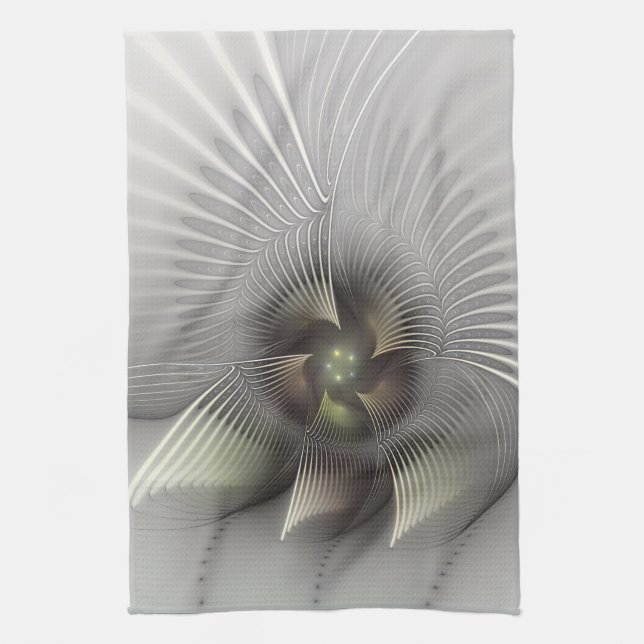 Moderne Abstrakte 3D Shape Fraktal Art Geschirrtuch (Vertikal)