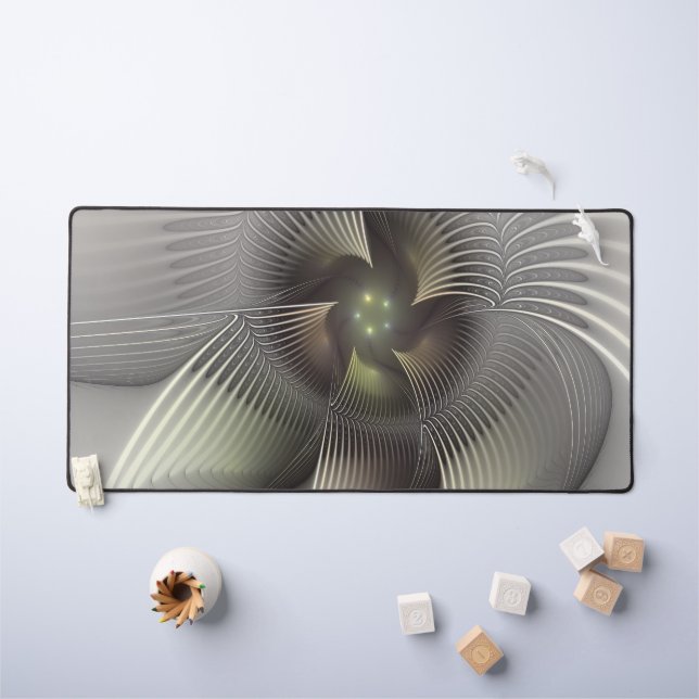 Moderne Abstrakte 3D Shape Fraktal Art Schreibtischunterlage (Kindertisch)