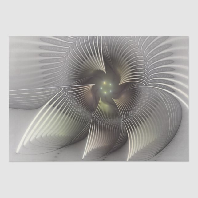 Moderne Abstrakte 3D Shape Fraktal Art Seidenpapier (Vorderseite)