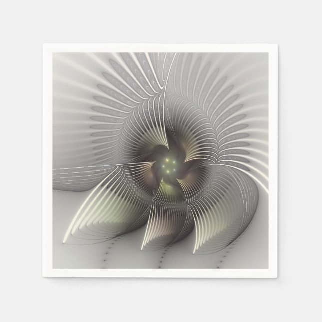 Moderne Abstrakte 3D Shape Fraktal Art Serviette (Vorderseite)
