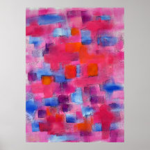 Moderne Abstrakte Acrylmalerei in Rosa