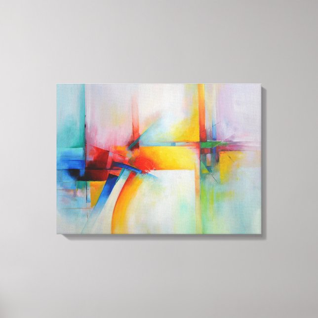 Moderne Abstrakte Acrylmalerei Leinwanddruck (Vorderseite)
