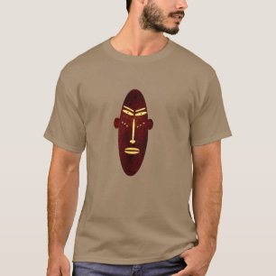 Moderne abstrakte afrikanische primitive Gesichtst T-Shirt