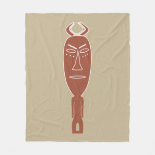 Moderne abstrakte afrikanische Stammes-Silhouette Fleecedecke