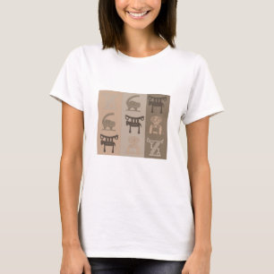 Moderne abstrakte afrikanische Symbol- und Motivku T-Shirt