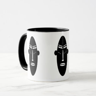 Moderne abstrakte afrikanische Tätowier-Gesichtsku Tasse