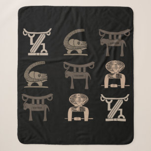 Moderne abstrakte afrikanische verzierte Symbolkun Sherpadecke