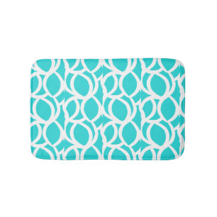 Moderne Abstrakte Aquamarine und weiße Muster Bath Badematte