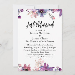 Moderne Abstrakte Aquarell-Blumen Hochzeit Einladung