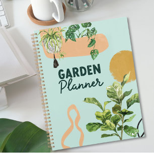 Moderne abstrakte Aquarell-Hauspflanzengarten Planer