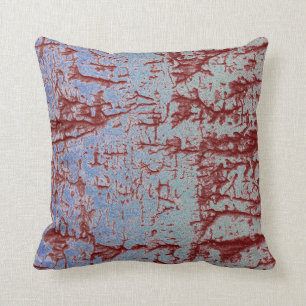 Moderne abstrakte Aquarellbordeauxfarben und blau Kissen