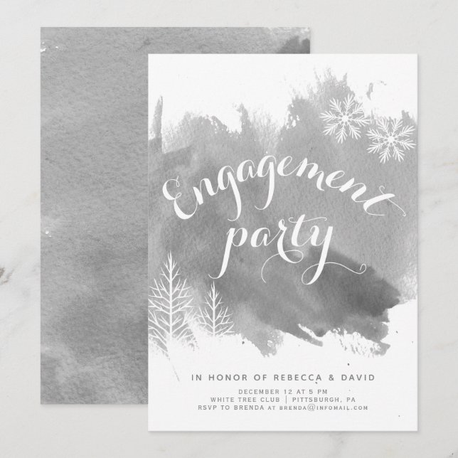 Moderne abstrakte Aquarellingparty Einladung (Vorne/Hinten)