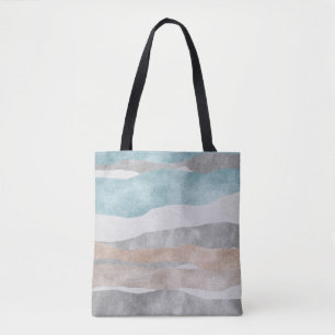 Moderne Abstrakte Aquarelltasche mit Wavy Stri Tasche