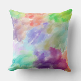 Moderne abstrakte Aquarellwolken in Pastellfarben  Kissen